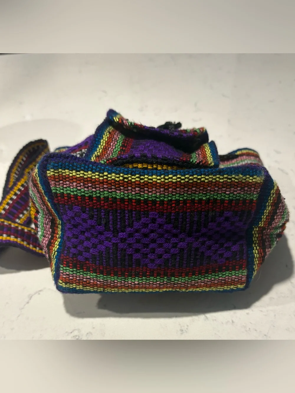 PINZON Mexican Purple Backpack with Multicolor Stripes